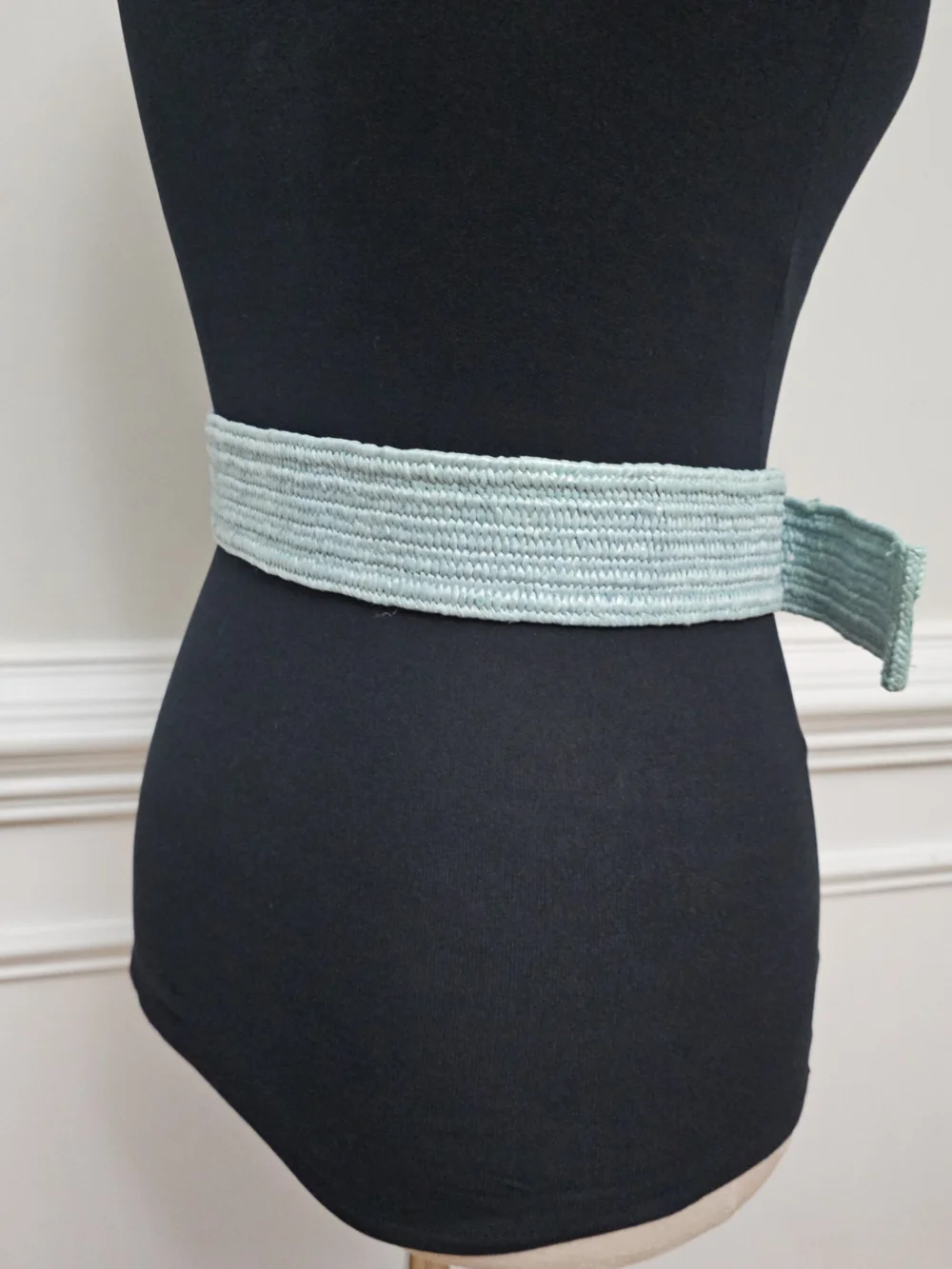 Light Mint /Teal Braided Round-Buckle Women's Belt Stretchy BOHO